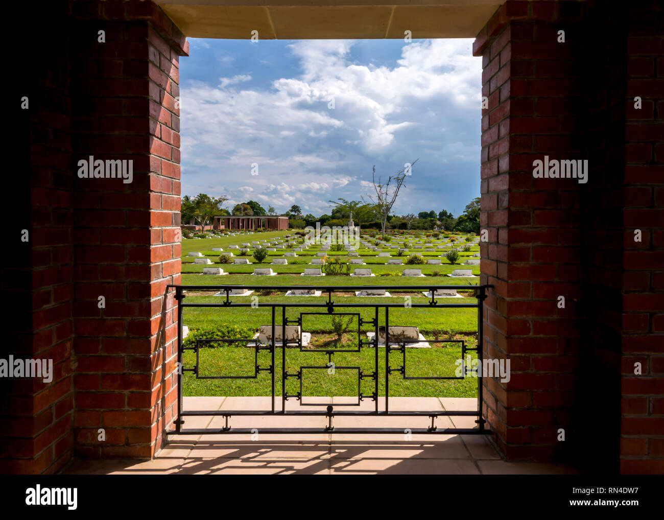 Labuan War Cemetery ist ein Commonwealth Weltkrieg II Friedhof in Labuan, Malaysia. Stockfoto