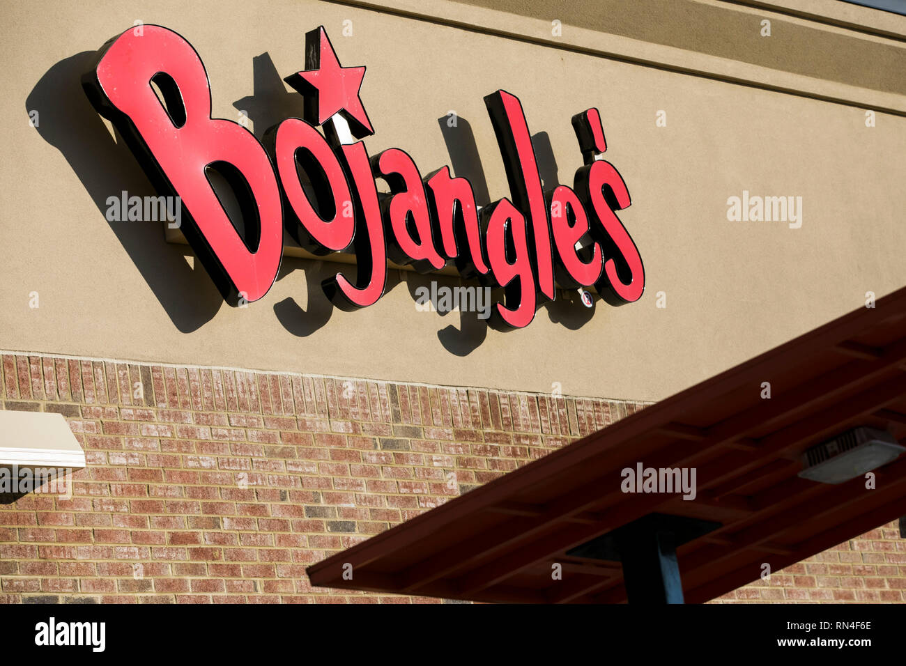 Ein logo Zeichen außerhalb des Bojangle fast food Restaurant Lage in Winchester, Virginia am 13. Februar 2019. Stockfoto