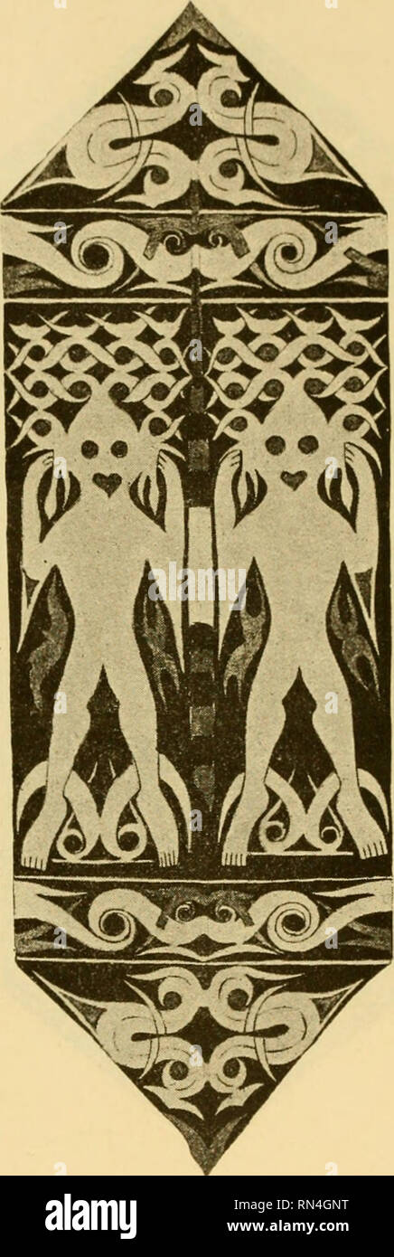 . Annalen des Naturhistorischen Museen in Wien. Naturhistorisches Museum (Österreich); Naturgeschichte. Abb. 20. Vorderseite des dayakischen Schildes. (Lieut. v. Tyszka.) (Völkermus. Berlin. Gez. v. Meyn.) 1*255: o-42 Meter. Vergl. Text, Seite 200, 204, 23, 233, 234, 236, 237.. Abb. 21. Rückseite des in Abbildung 20 dargestellten dayakischen Schildes. (Lieut. v. Tyszka.) (Völkermus. Berlin. Gez. v. Meyn.) [• 255: cj '4' J M. Vergl. Text, Seite 200, 233, 234, 237. Sterben / ihres Herkommens wird von einem Inder in einem Briefe - folgender Massen dargestellt: "Es Krieg König über alle vierzehn Stockfoto