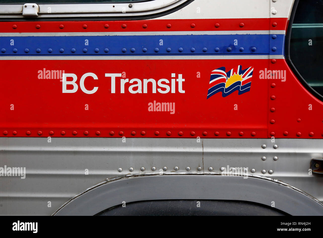 Old BC Transit Bus Logo, Vancouver, British Columbia, Kanada Stockfoto