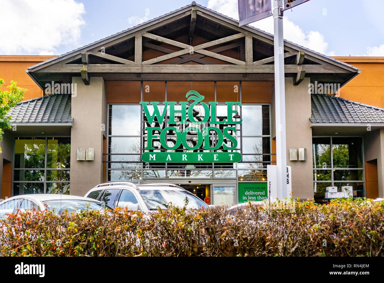 Februar 16, 2019 Los Altos/CA/USA - Whole Foods Market Stores in South San Francisco Bay Area. Stockfoto