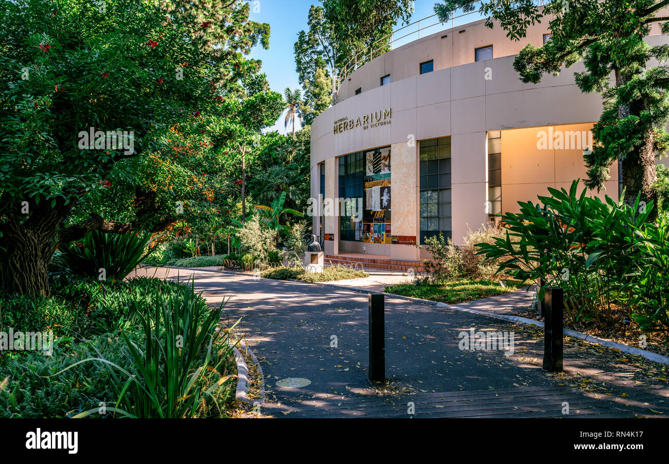 2. Januar 2019, Melbourne, Australien: Außenansicht des National Herbarium von Victoria an der Königlichen Botanischen Gärten in Melbourne, Victoria Austr Stockfoto
