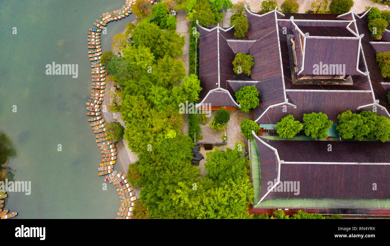 Bai Dinh Pagode, Ökotourismus Trang eine Bootstour, Ninh Binh, Vietnam Stockfoto