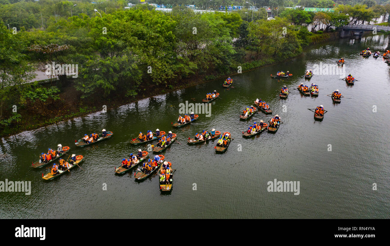 Ökotourismus Trang eine Bootstour, Ninh Binh, Vietnam Stockfoto