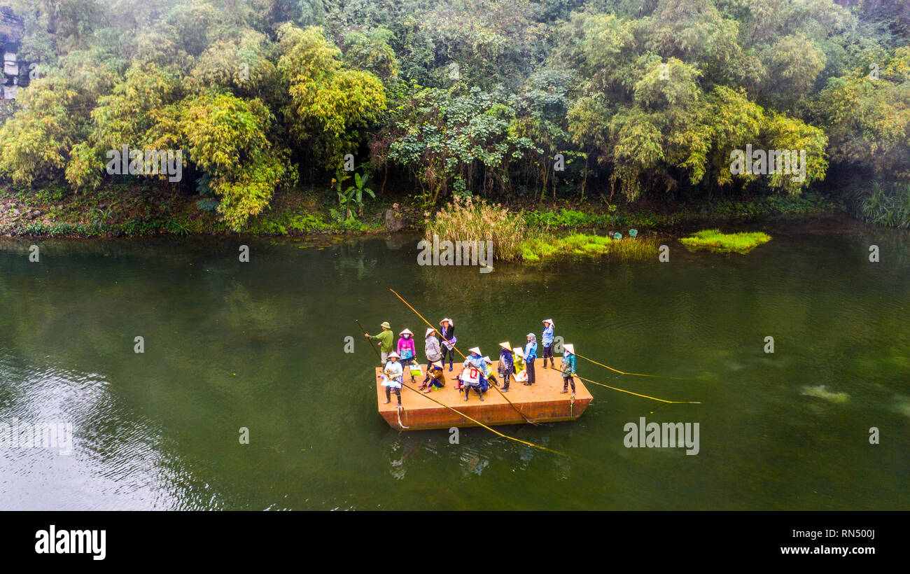 Ökotourismus Trang eine Bootstour, Ninh Binh, Vietnam Stockfoto