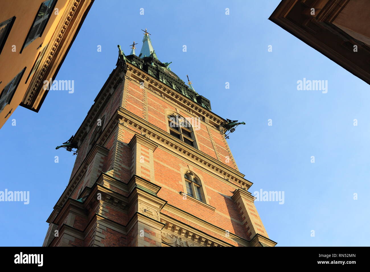Die deutsche Kirche in der Stockholmer Altstadt Gamla Stan. Stockfoto