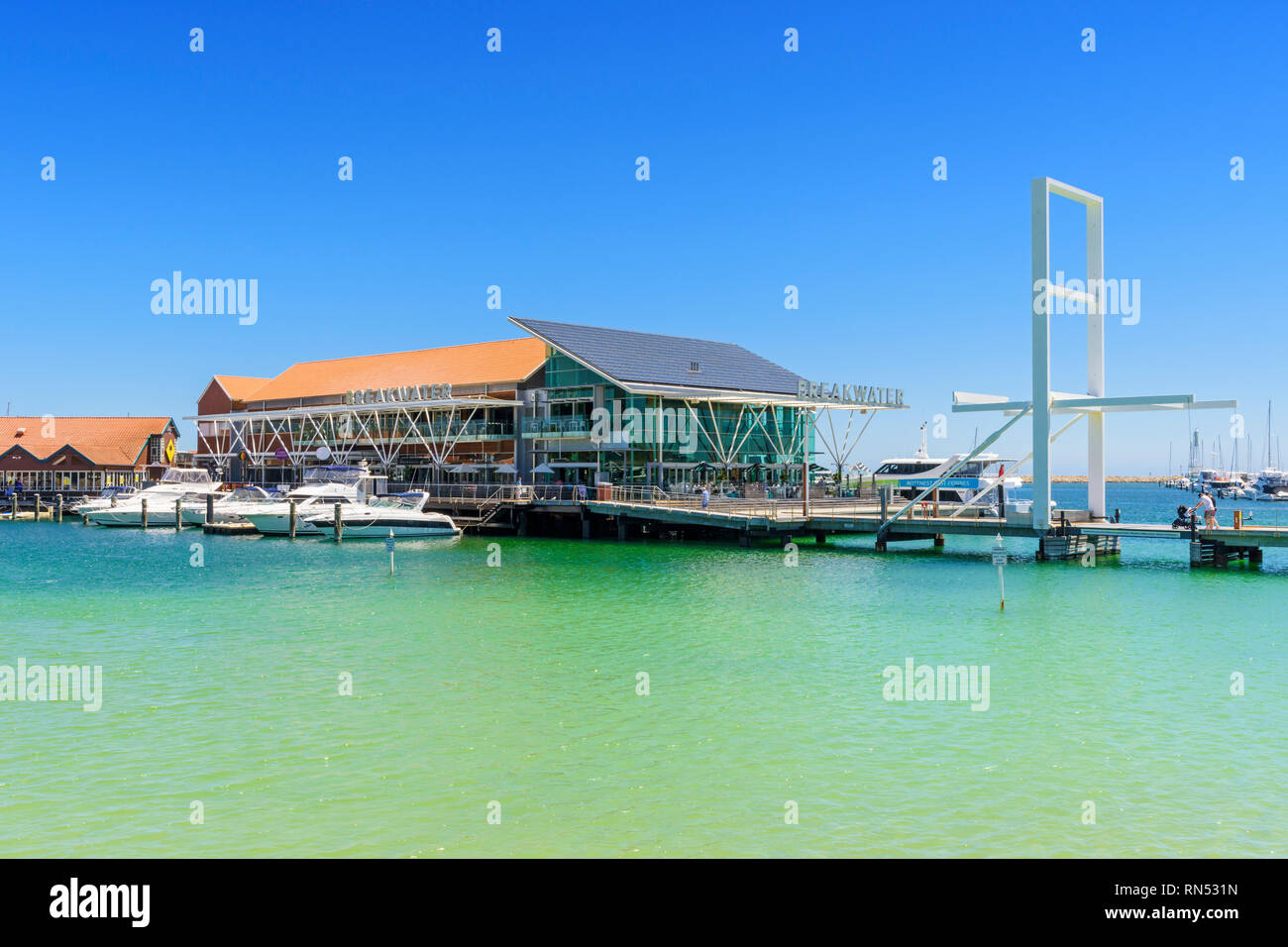 Der Wellenbrecher Tavern Sorrento Quay, Hillarys Boat Harbour Hillarys, Western Australia Stockfoto