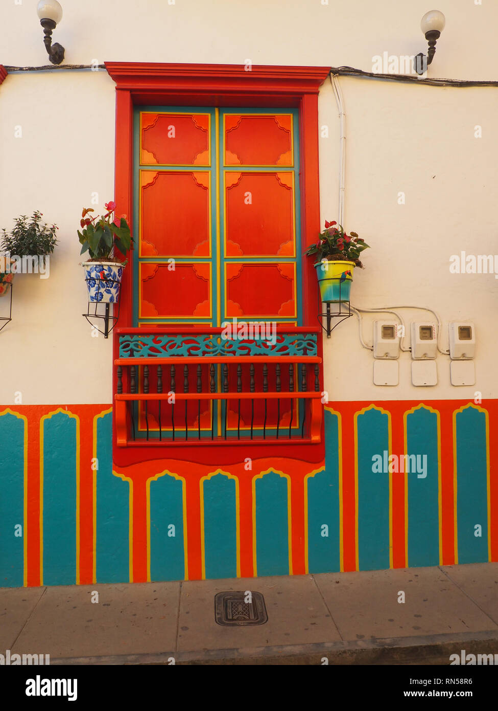 Koloniale und bunten Haus in Jardin, Kolumbien Stockfoto