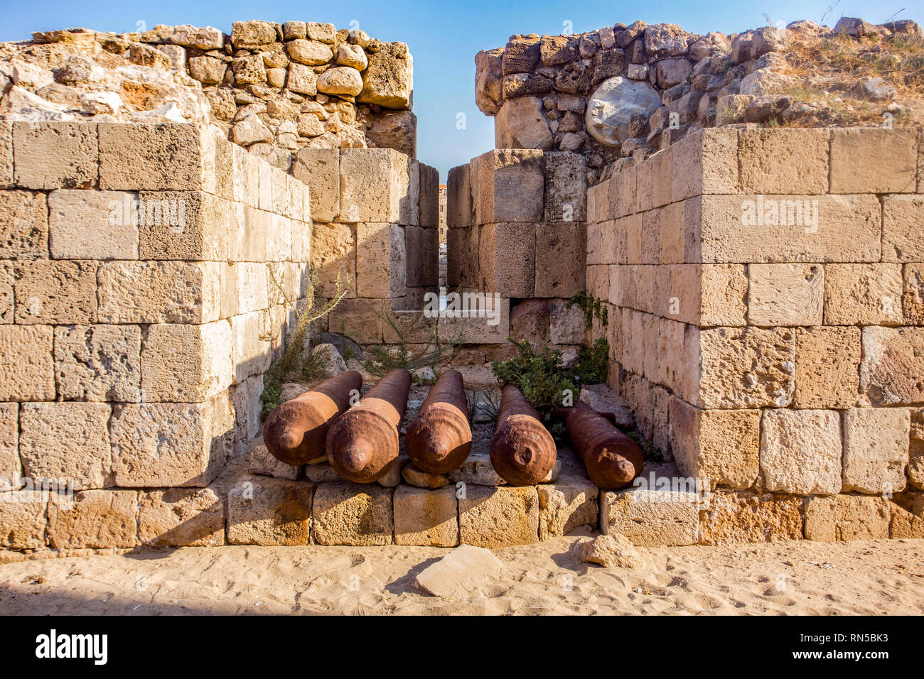 Meer Schloss von Saida im Südlibanon Stockfoto