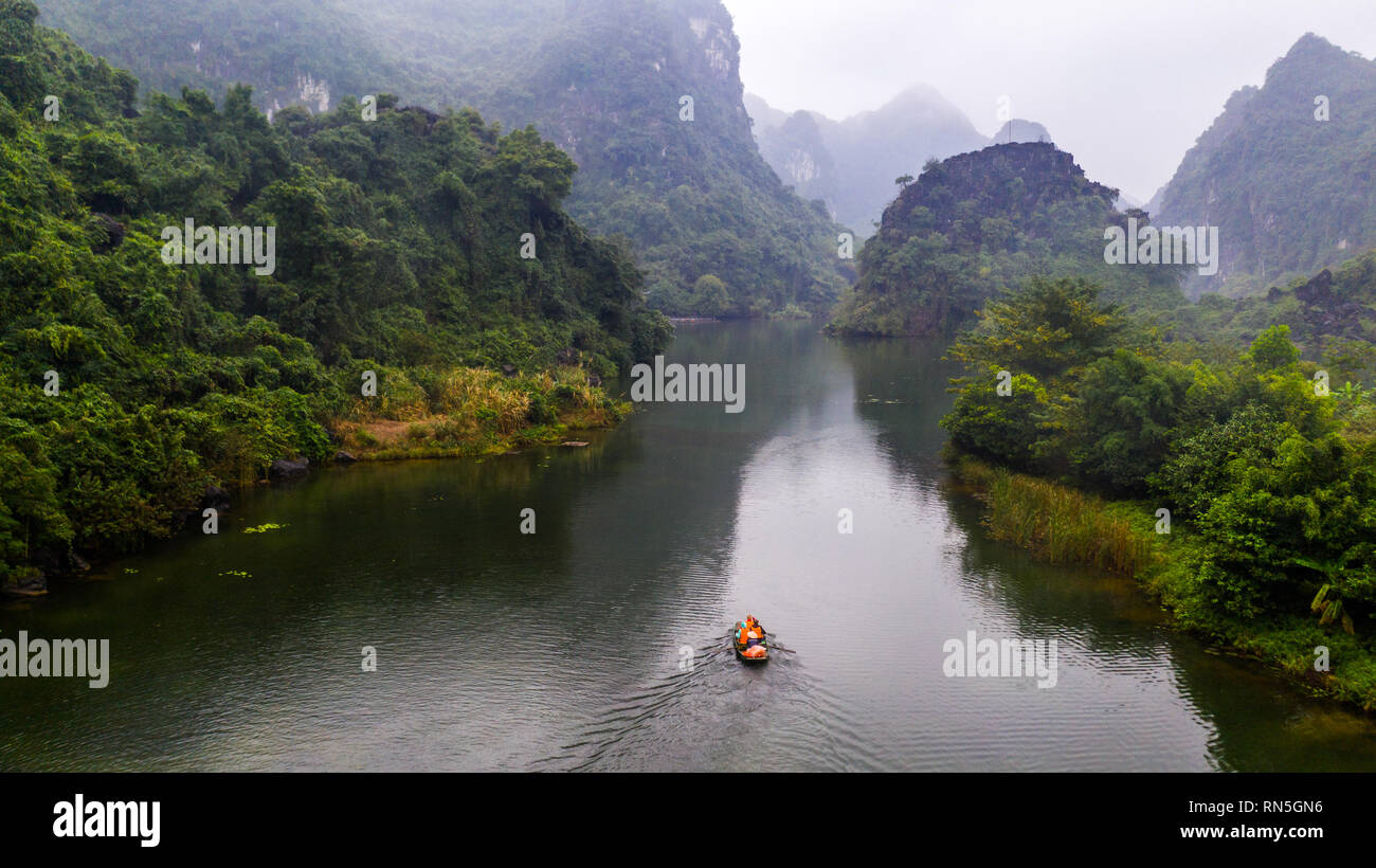 Ökotourismus Trang eine Bootstour, Ninh Binh, Vietnam Stockfoto