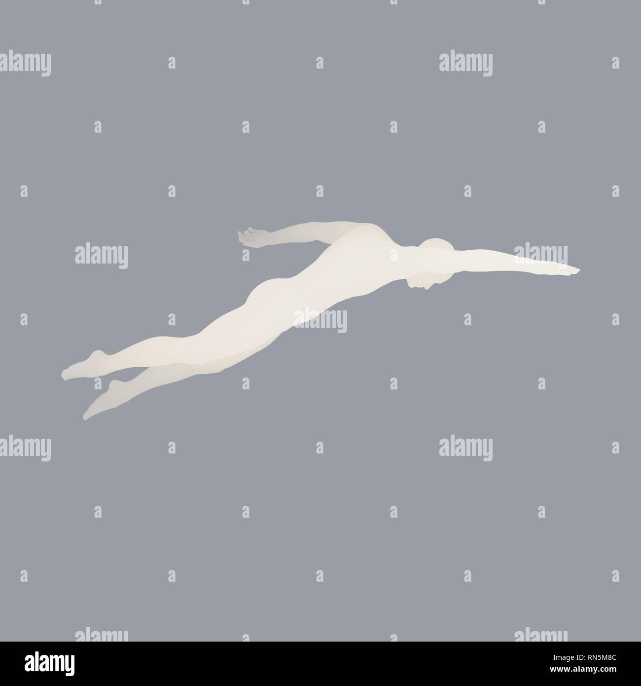 3D-Schwimmen Mann. Vektor Bild von einem Schwimmer. Menschlichen Körper. Sport Symbol. Design Element. Stock Vektor