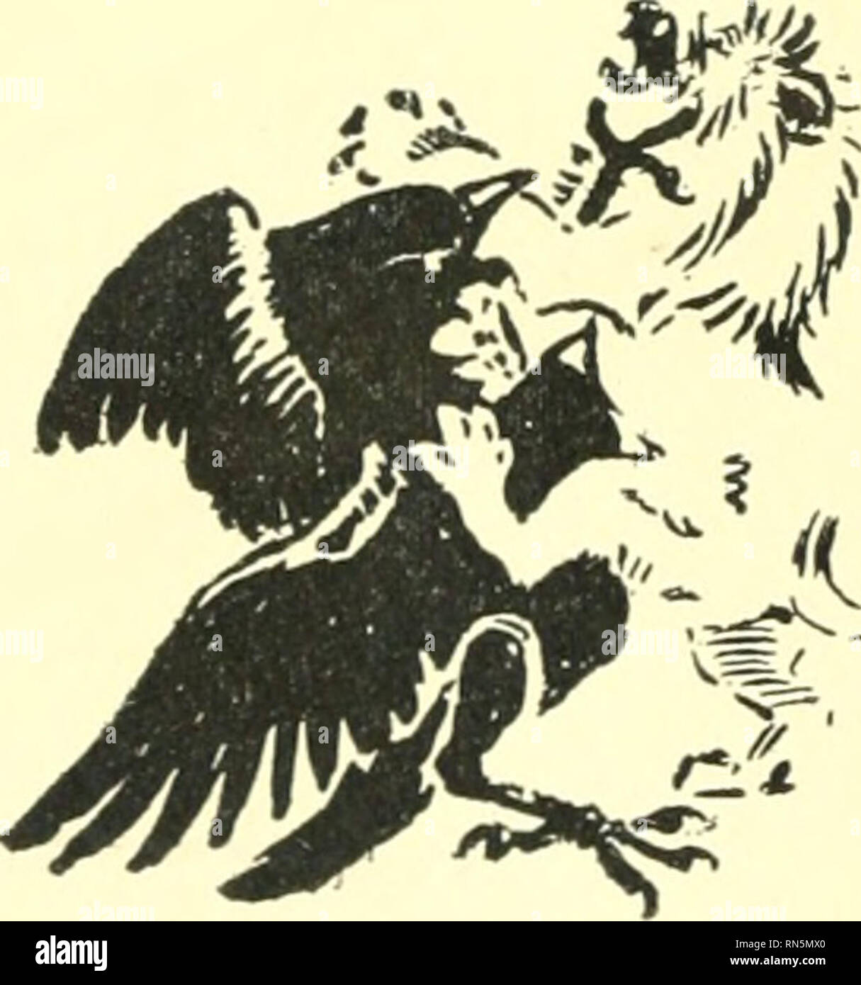 . Tierische Helden; die Geschichten von eine Katze, ein Hund, eine Taube, ein Luchs, zwei Wölfe&amp; ein Rentier und in der Aufklärung der gleichen über 200 Zeichnungen. Tiere, Legenden und Geschichten. Die Legende der weißen Rentier ein Wirbelwind über die Schulter Suletind, über die Knie von Torholmenbrae - der Riesen, die auf dem Gateway sitzen. Schneller als ein Mensch oder Tier könnten folgen, oben - oben - oben - und auf; und niemand sah sie gehen, aber ein Rabe, der sich hinter swooped und flog wie Raven nie flogen, und der Troll, die gleichen alten Troll, sang von der Vand-dam, und Jetzt tanzte und sang zwischen dem Geweih: Viel Glück, viel Glück f Stockfoto