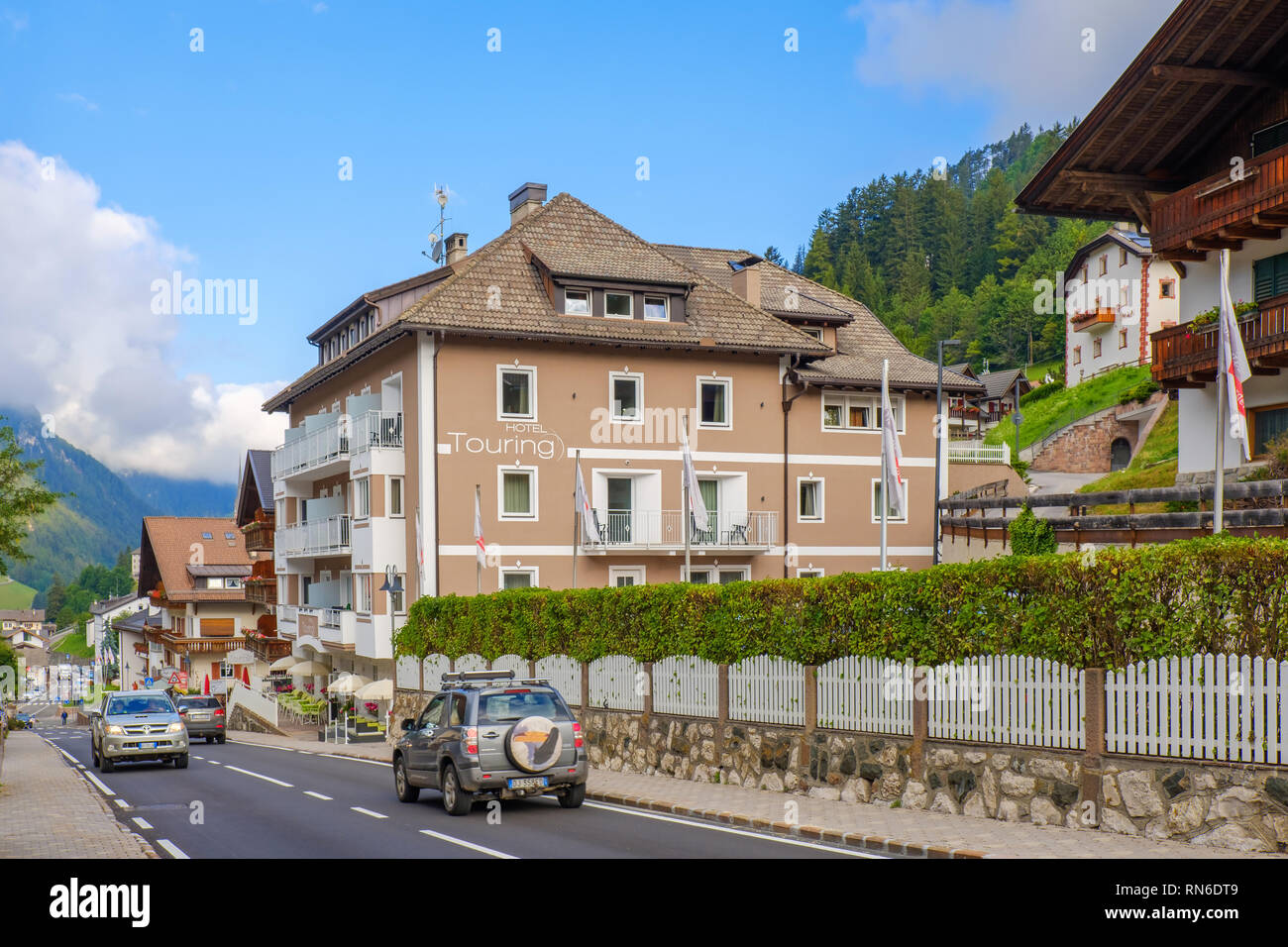 Street View in St. Christina in Gröden, Italien Stockfoto
