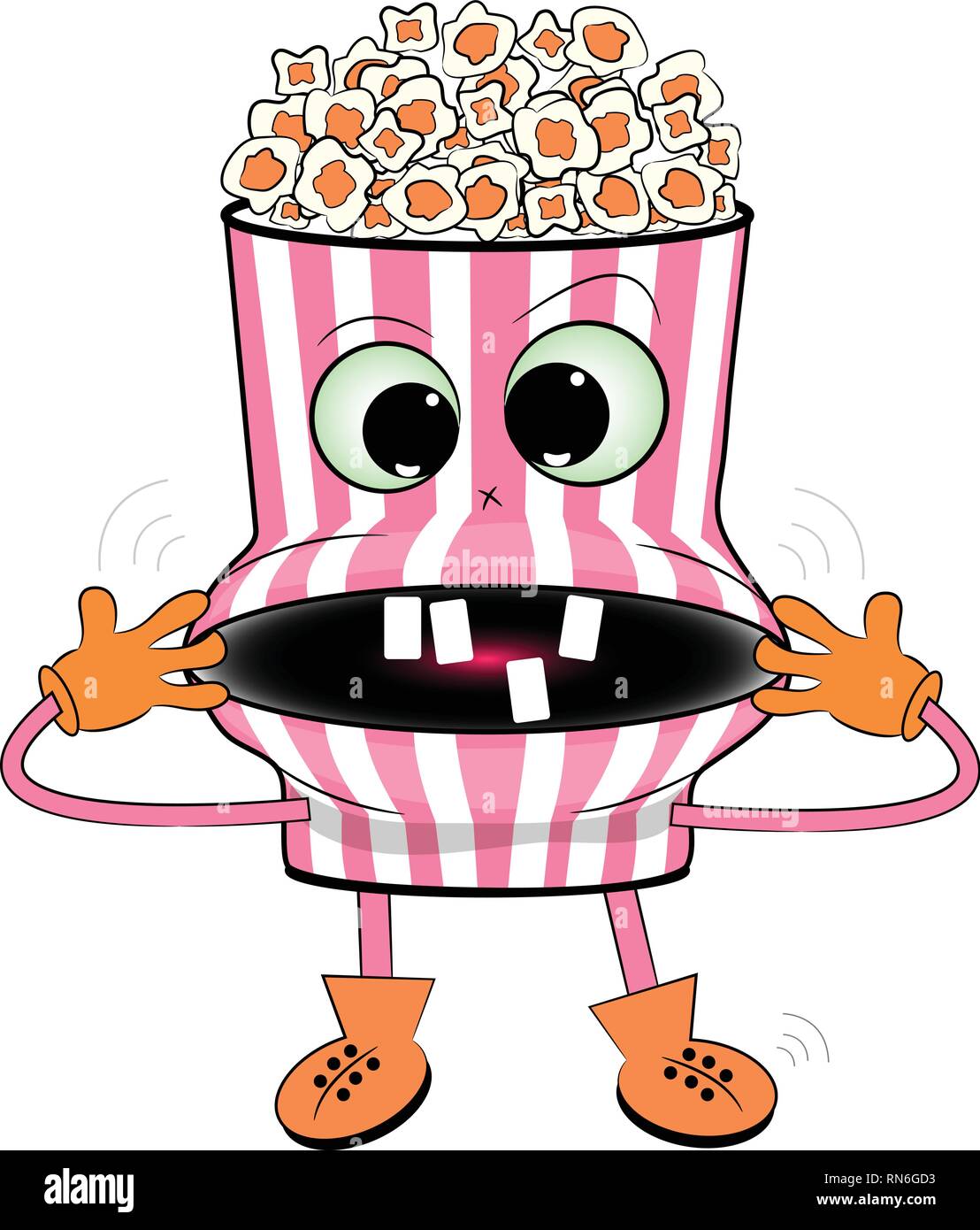 Fröhliche popcorn cartoon Vector Illustration Stock Vektor