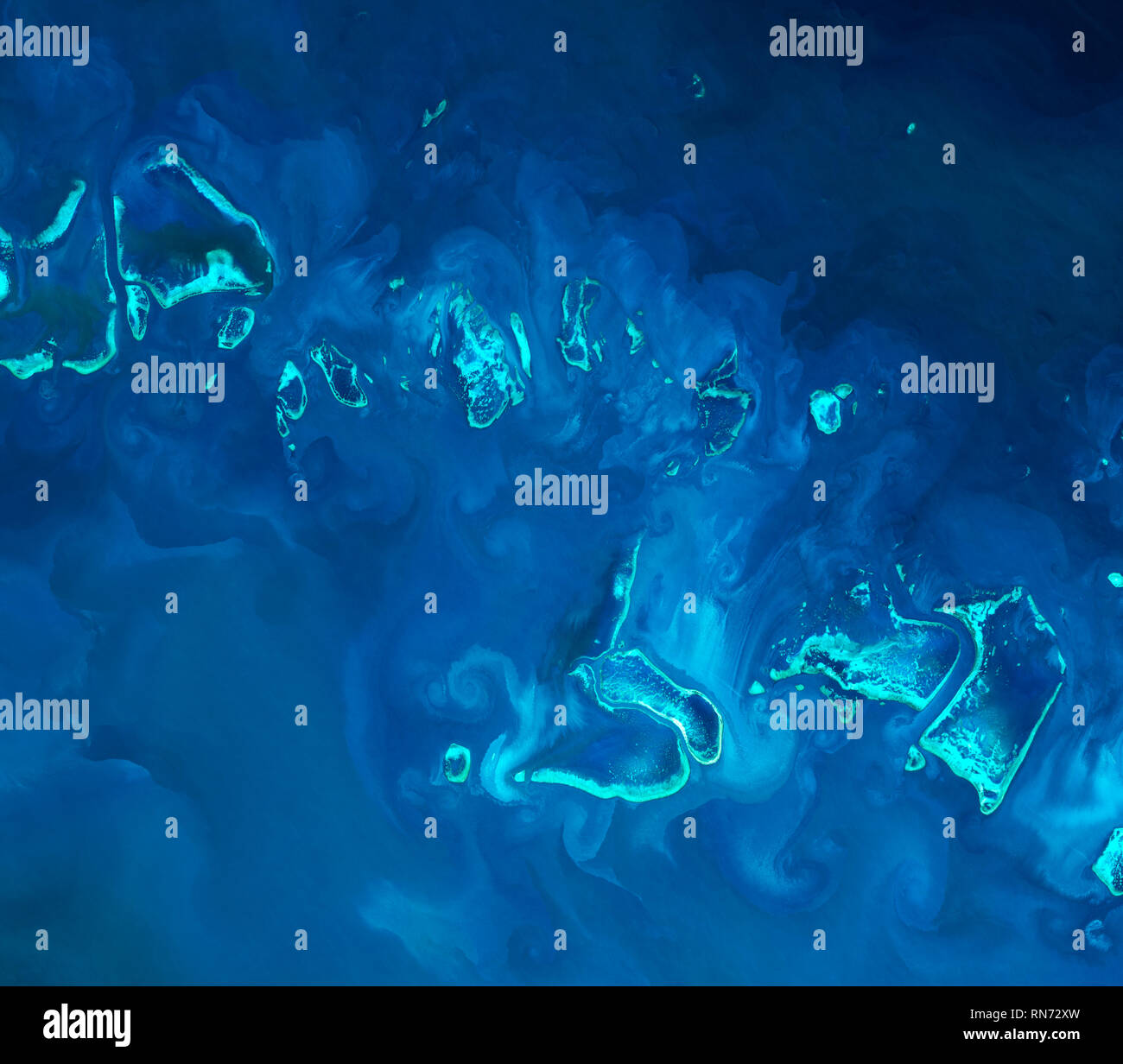 Das Great Barrier Reef aus dem Weltraum Stockfoto
