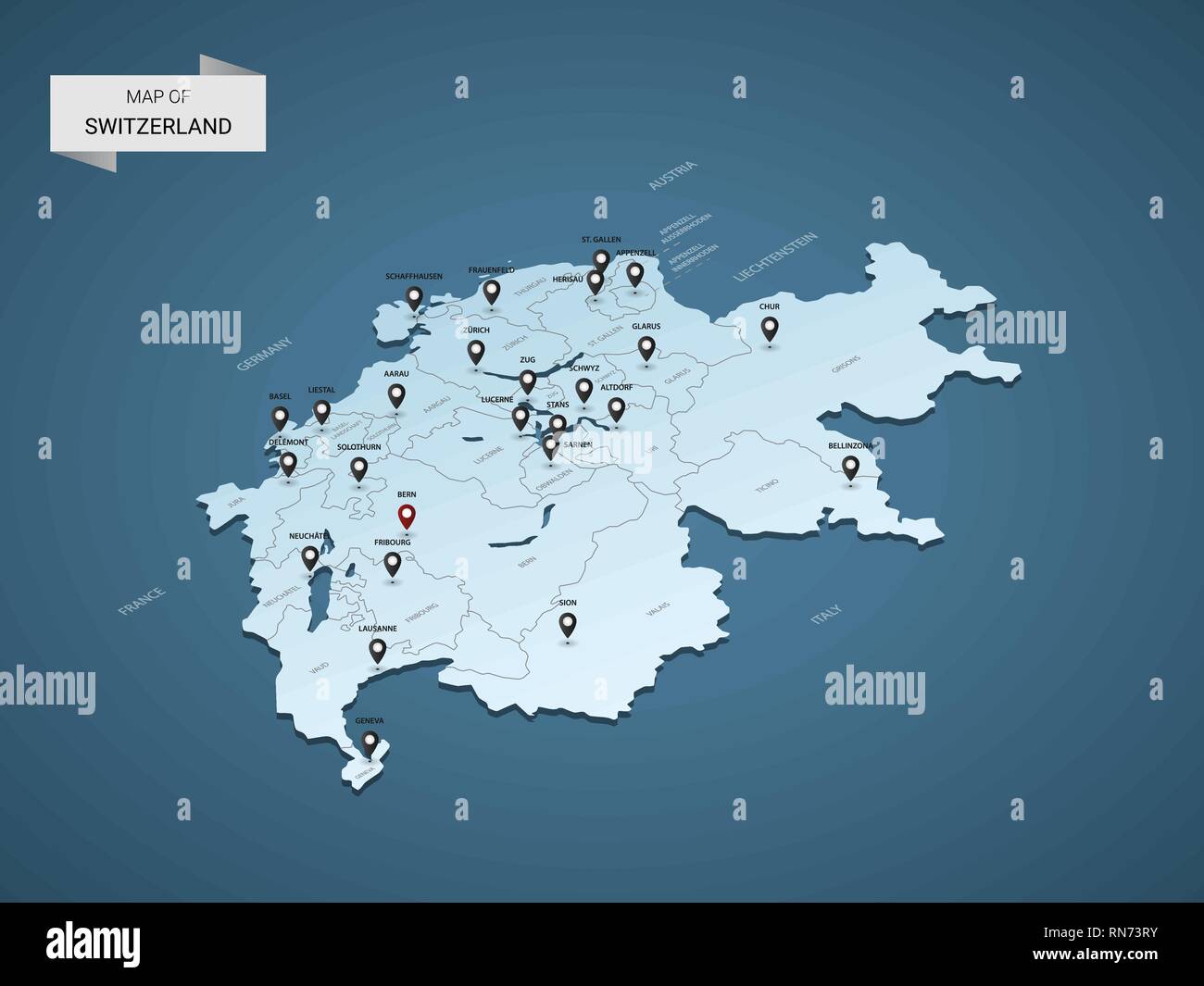 Karte der verwaltungseinheiten der schweiz kaufen