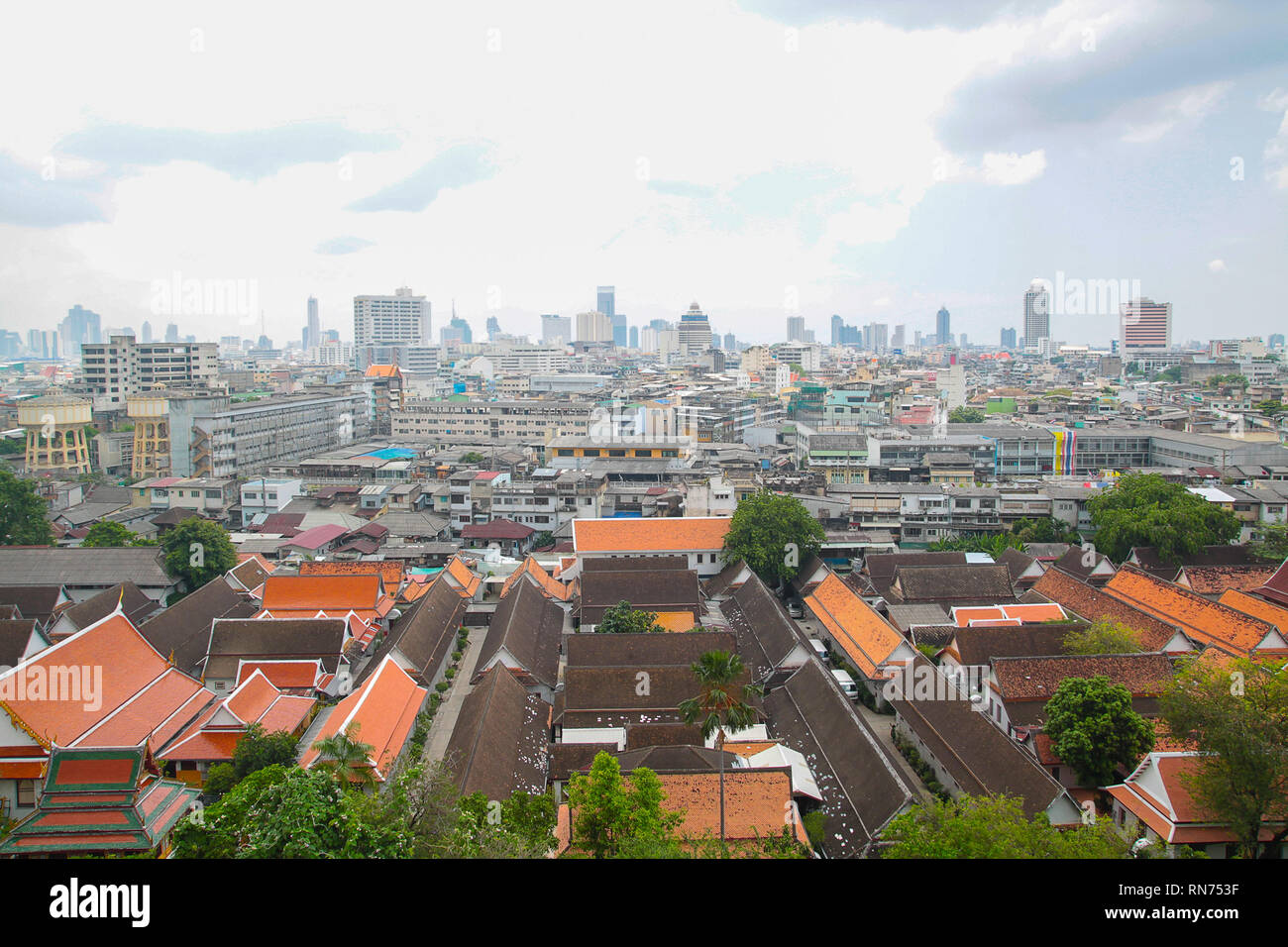 Bangkok Stadtbild von Golden Mount Stockfoto