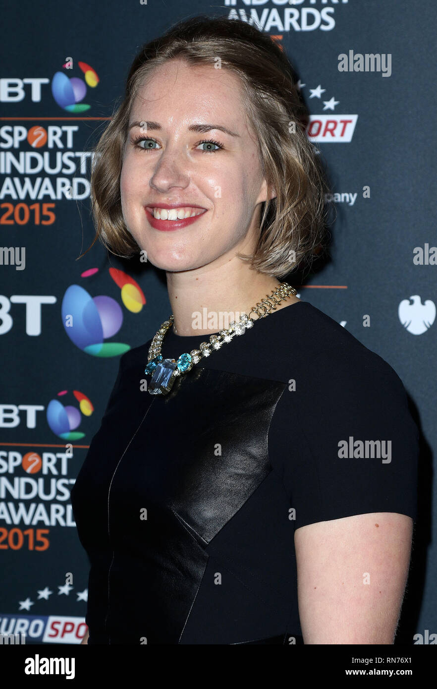 Apr 30, 2015 - London, England, UK-BT Sport Industry Awards 2015 an der Battersea Evolution - Roter Teppich Ankünfte Foto zeigt: Lizzy Yarnold Stockfoto