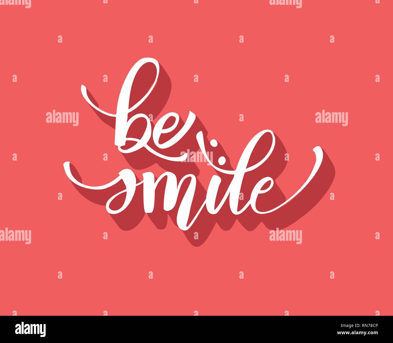 Sein Lächeln greating Karte Hand Schriftzug Text, Pinsel Tinte Kalligraphie, vector Art Design. Stock Vektor