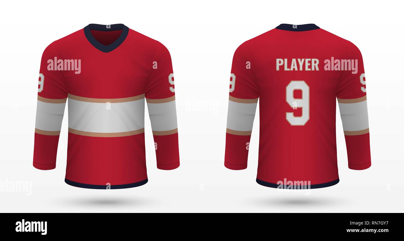 Realistische sport shirt Florida Panthers, Jersey Vorlage für Eishockey. Vector Illustration Stock Vektor