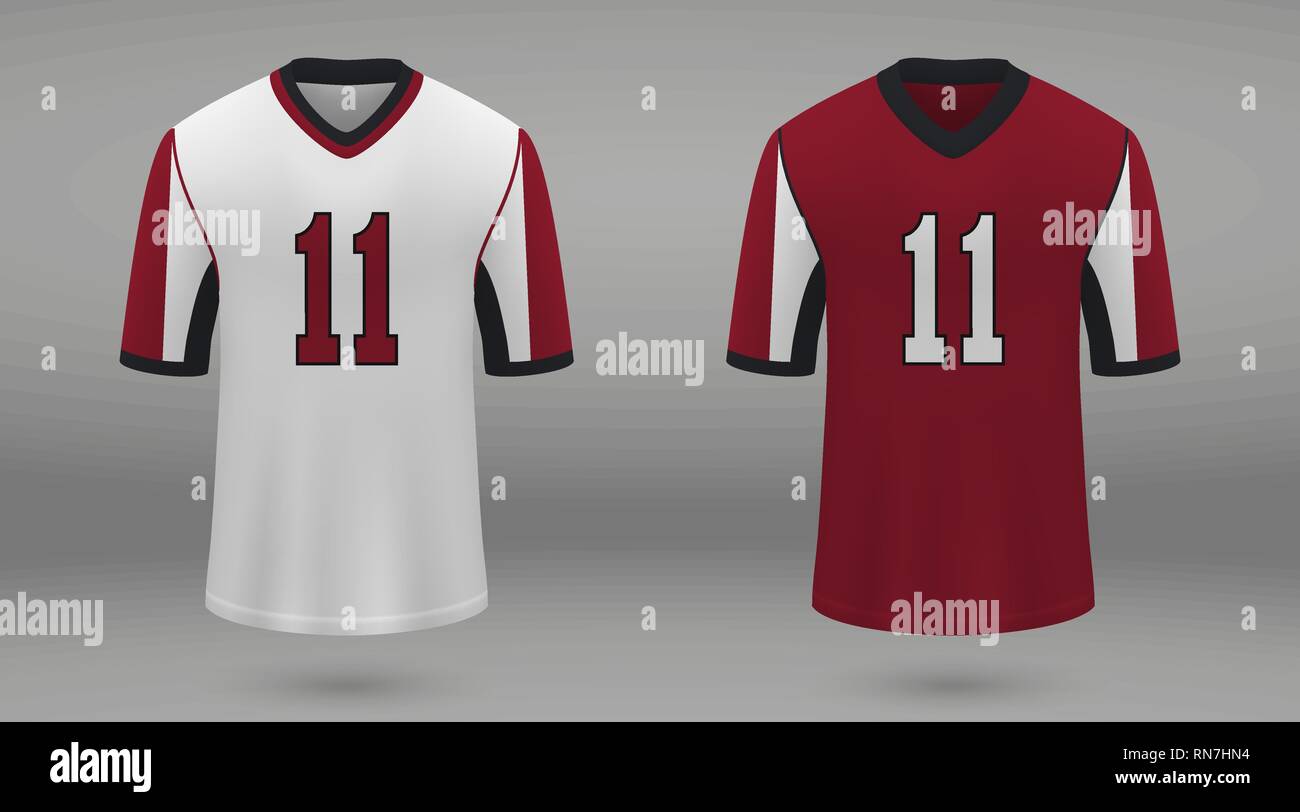 Realistische American Football Jersey Atlanta Falcons, shirt Vorlage für Kit. Vector Illustration Stock Vektor