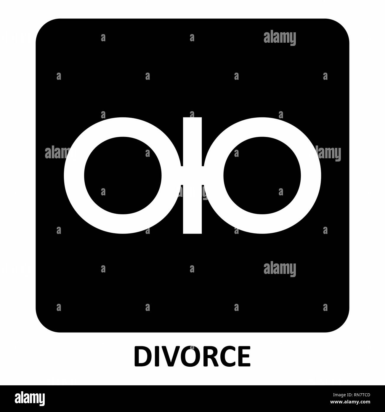 Die schwarzen und weißen Scheidung symbol Abbildung Stock Vektor