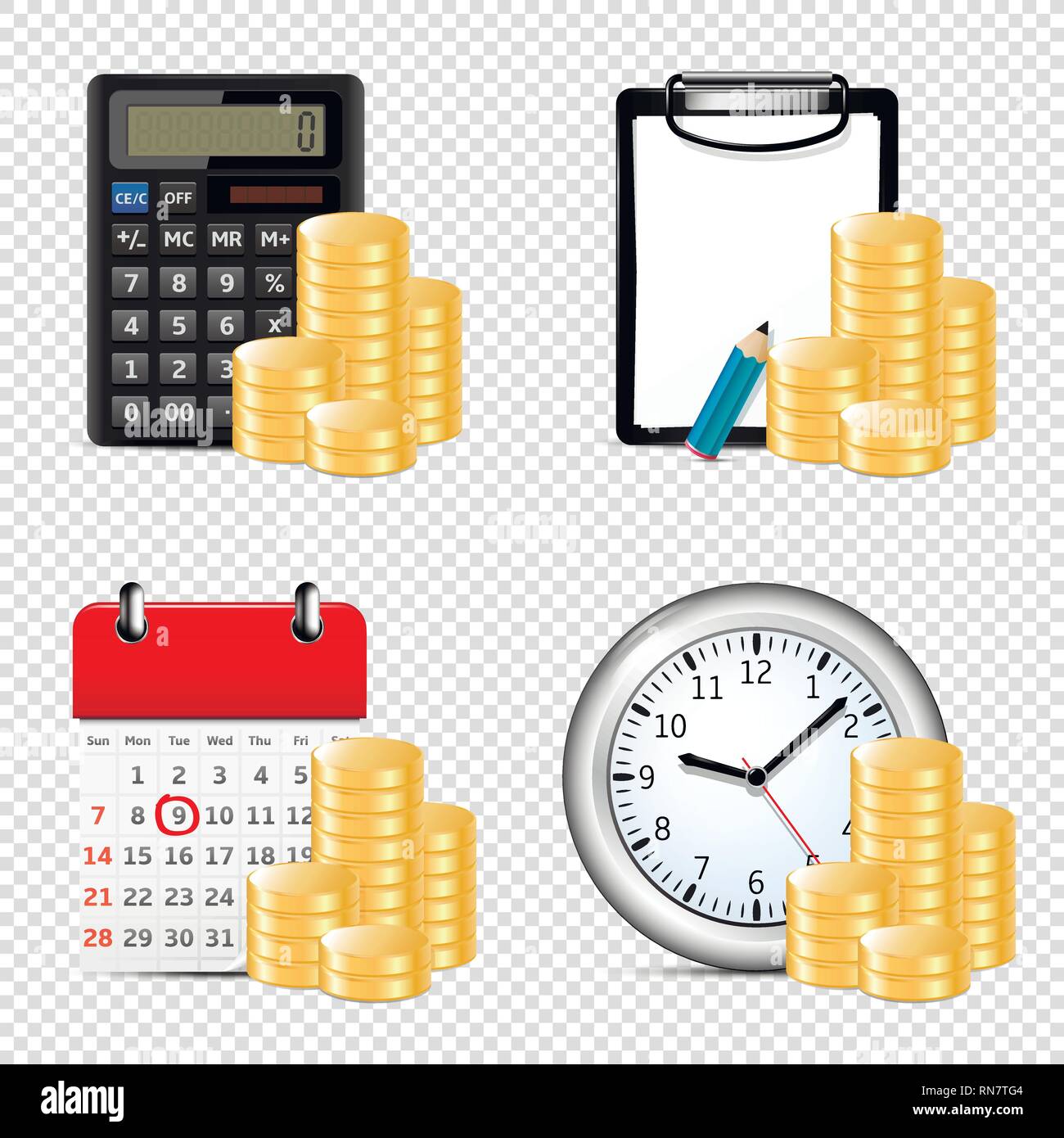 Finanzen und Banking Vector Icons einstellen Stock Vektor