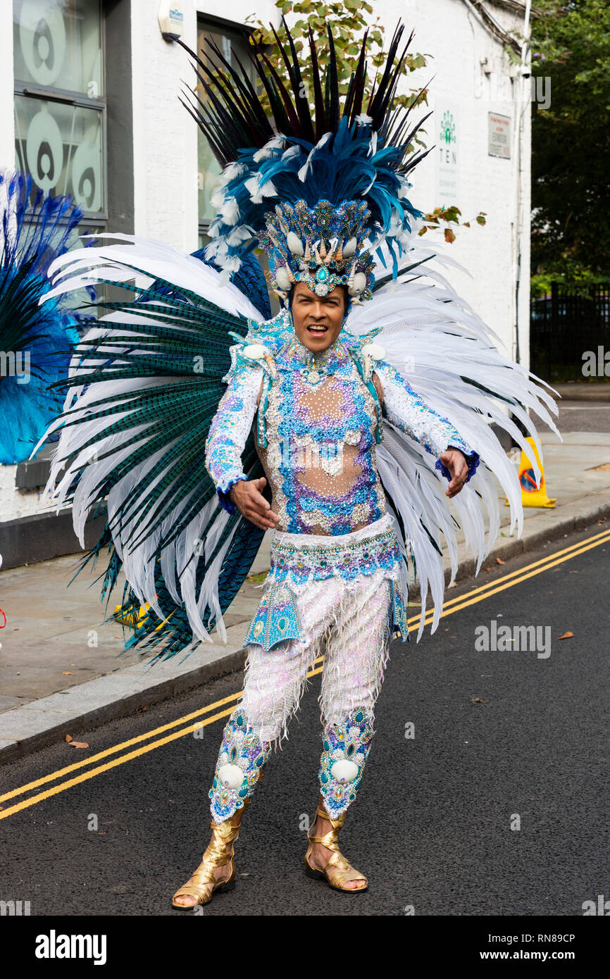 London Schule von Samba Karneval in Notting Hill, London, England, Vereinigtes Königreich Stockfoto