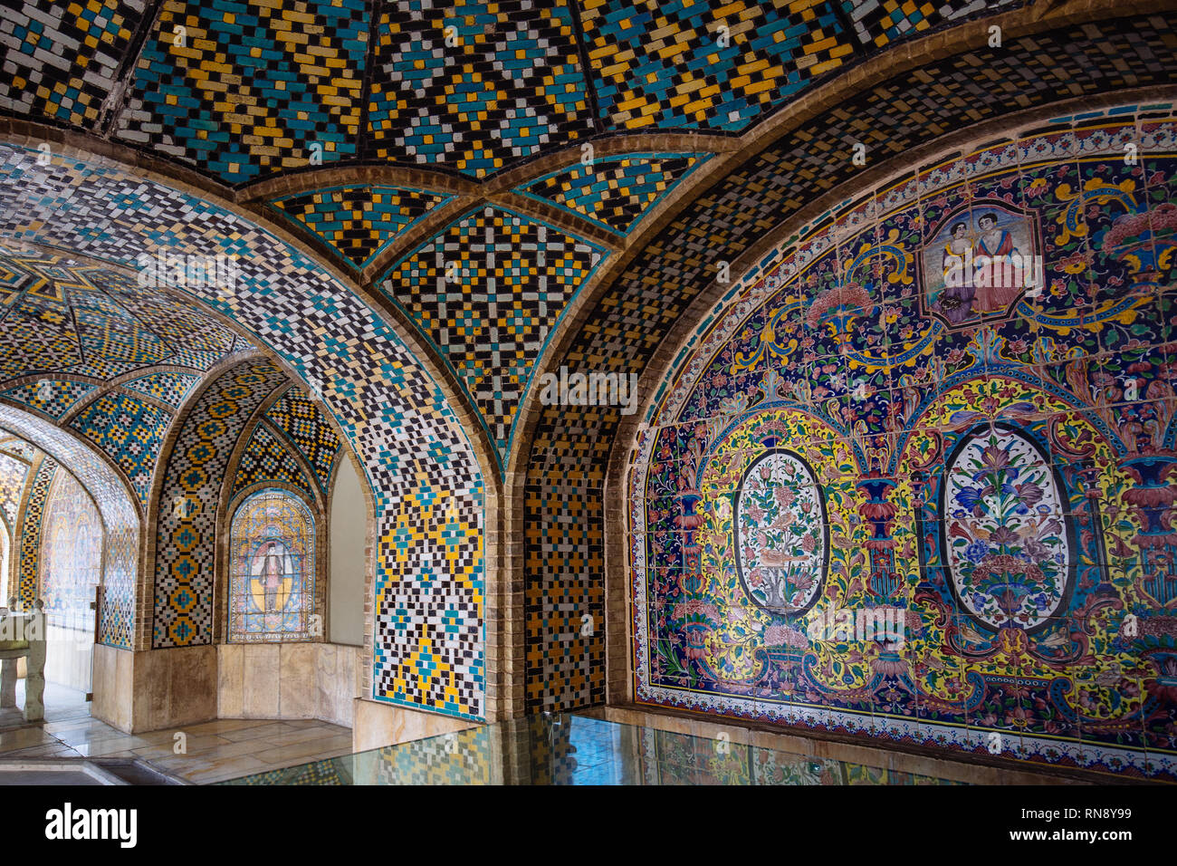 Persische Mosaik an der Golestan Palast Stockfoto