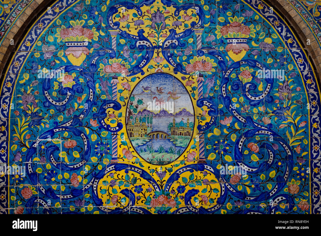 Persische Mosaik an der Golestan Palast Stockfoto