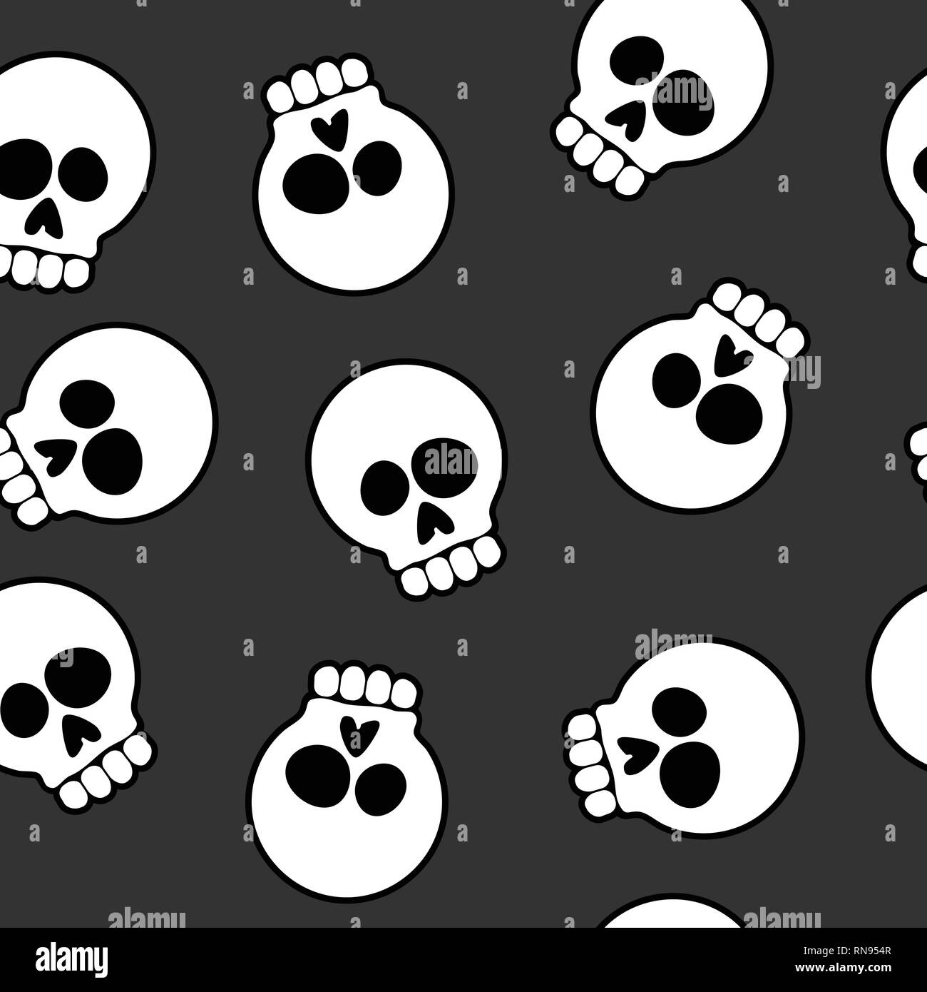 Schädel Cartoon nahtlose Muster Hintergrund Vector Illustration Stock Vektor