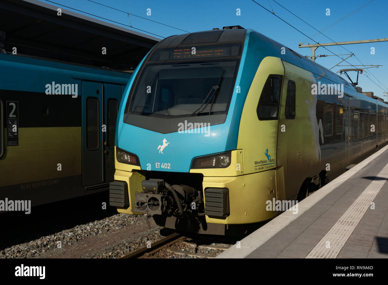 Elektrische Lokomotive. Emden Bahnhof. Deutschland Stockfoto