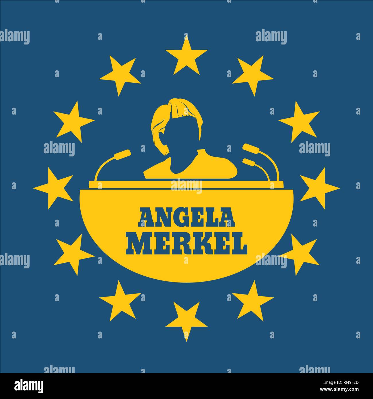 Angela Merkel einfach Portrait Stock Vektor