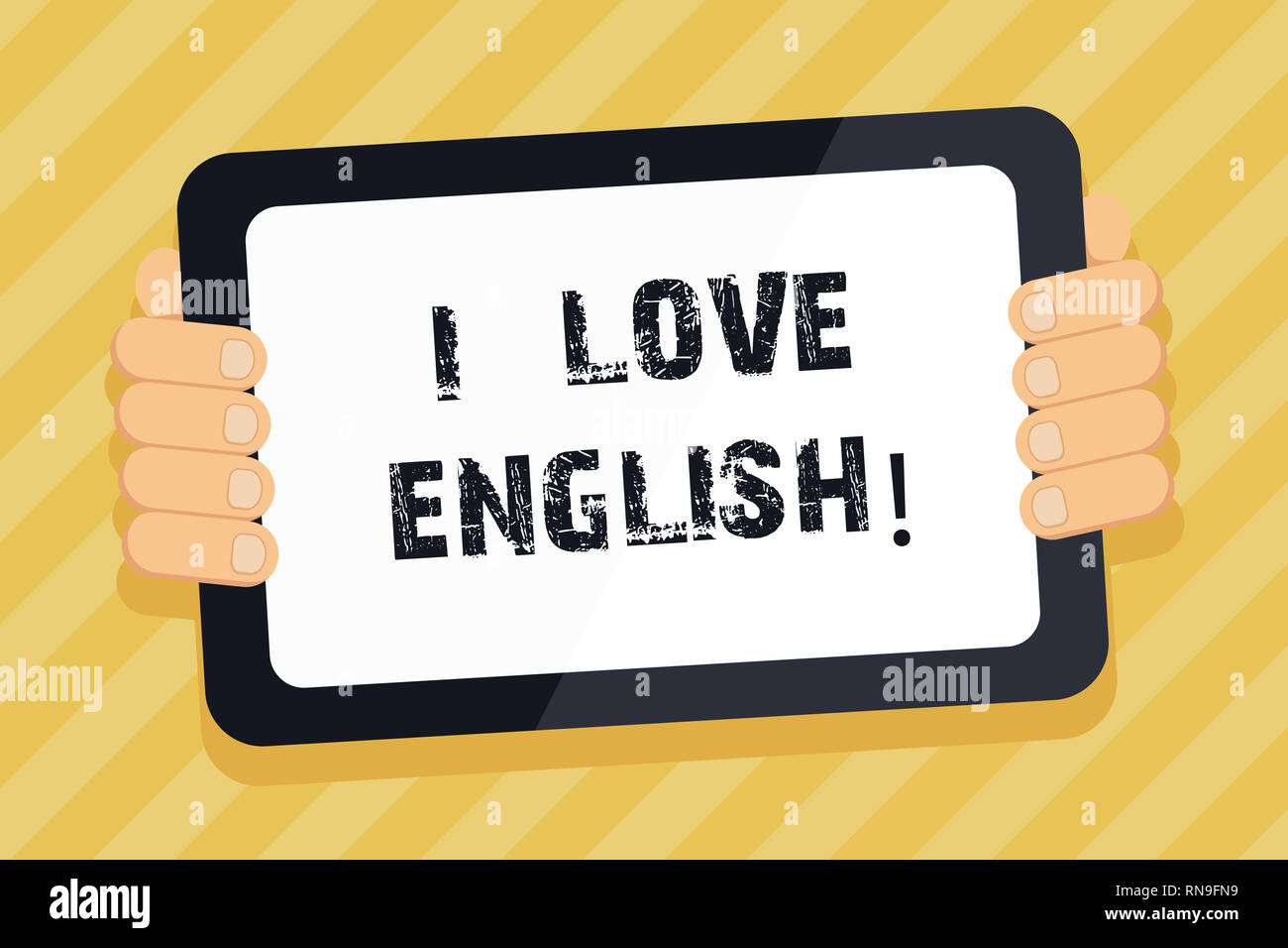 Text Zeichen zeigen, ich liebe Englisch. Konzeptionelle foto Zuneigung für internationale Sprache Grammatik zu haben Stockfoto