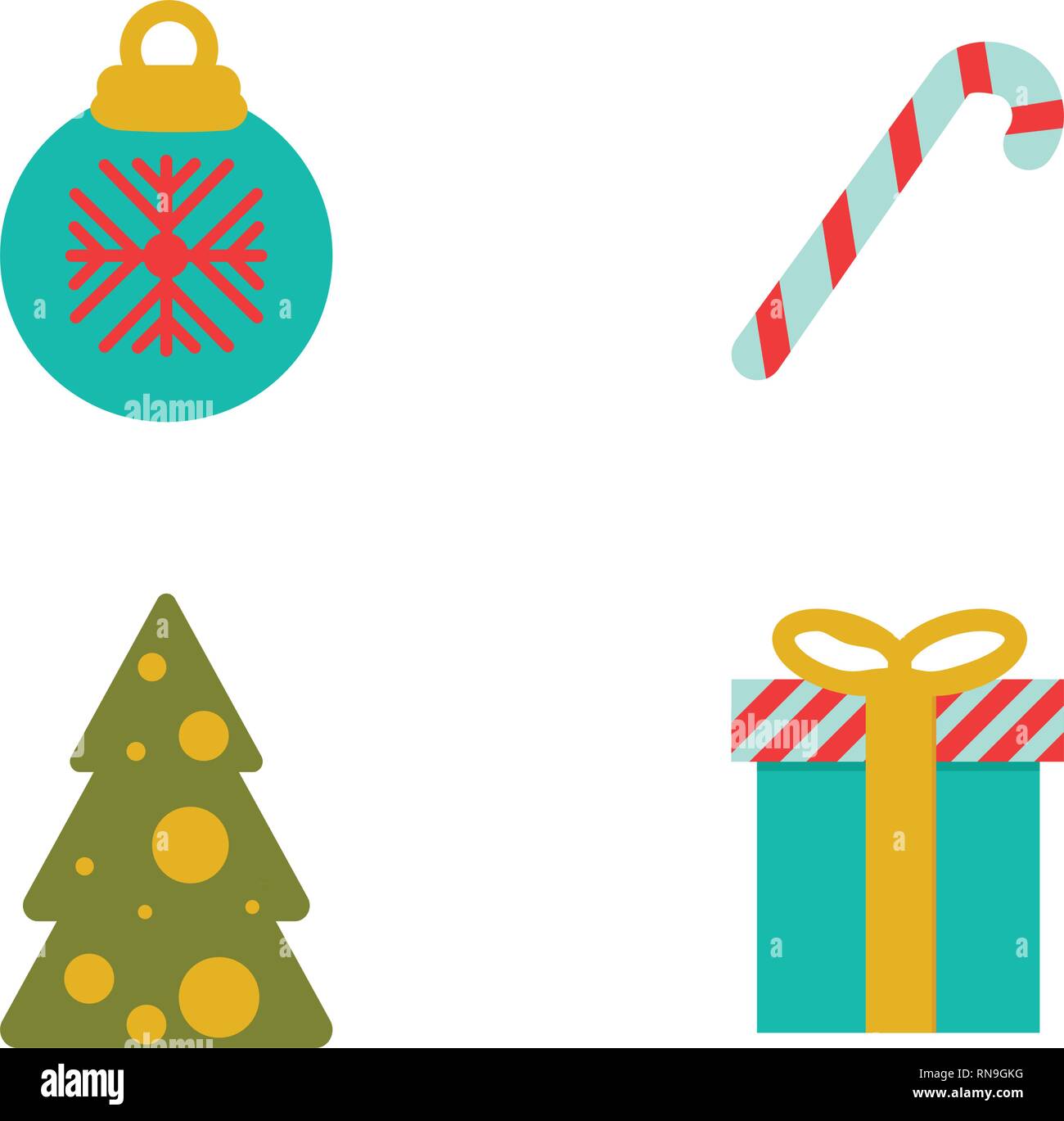 Vektor. Satz von Weihnachten Illustrationen. Flat Style Stock Vektor