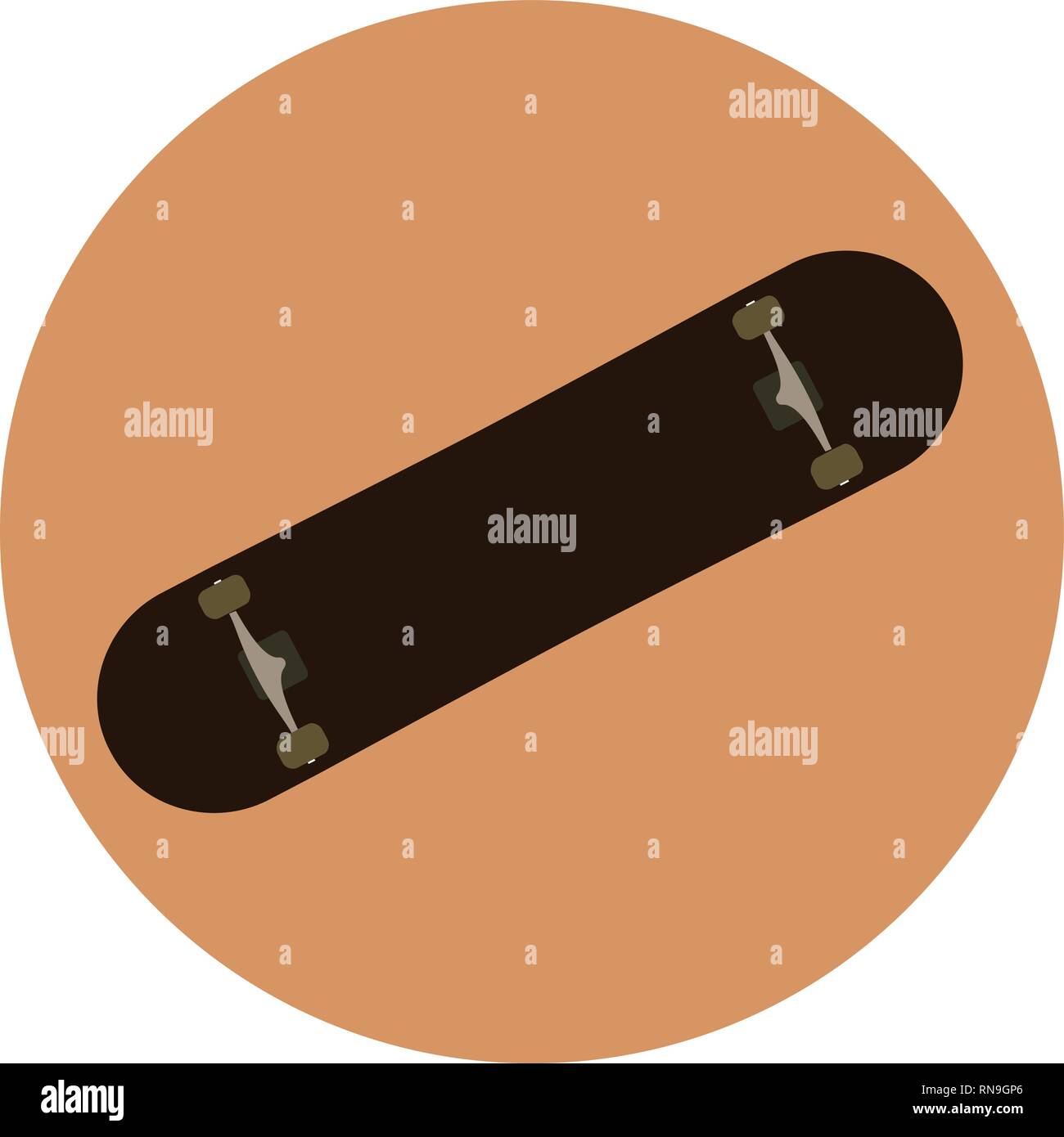 Schwarz skateboard Grunge brutale Design Vector Illustration. Stock Vektor