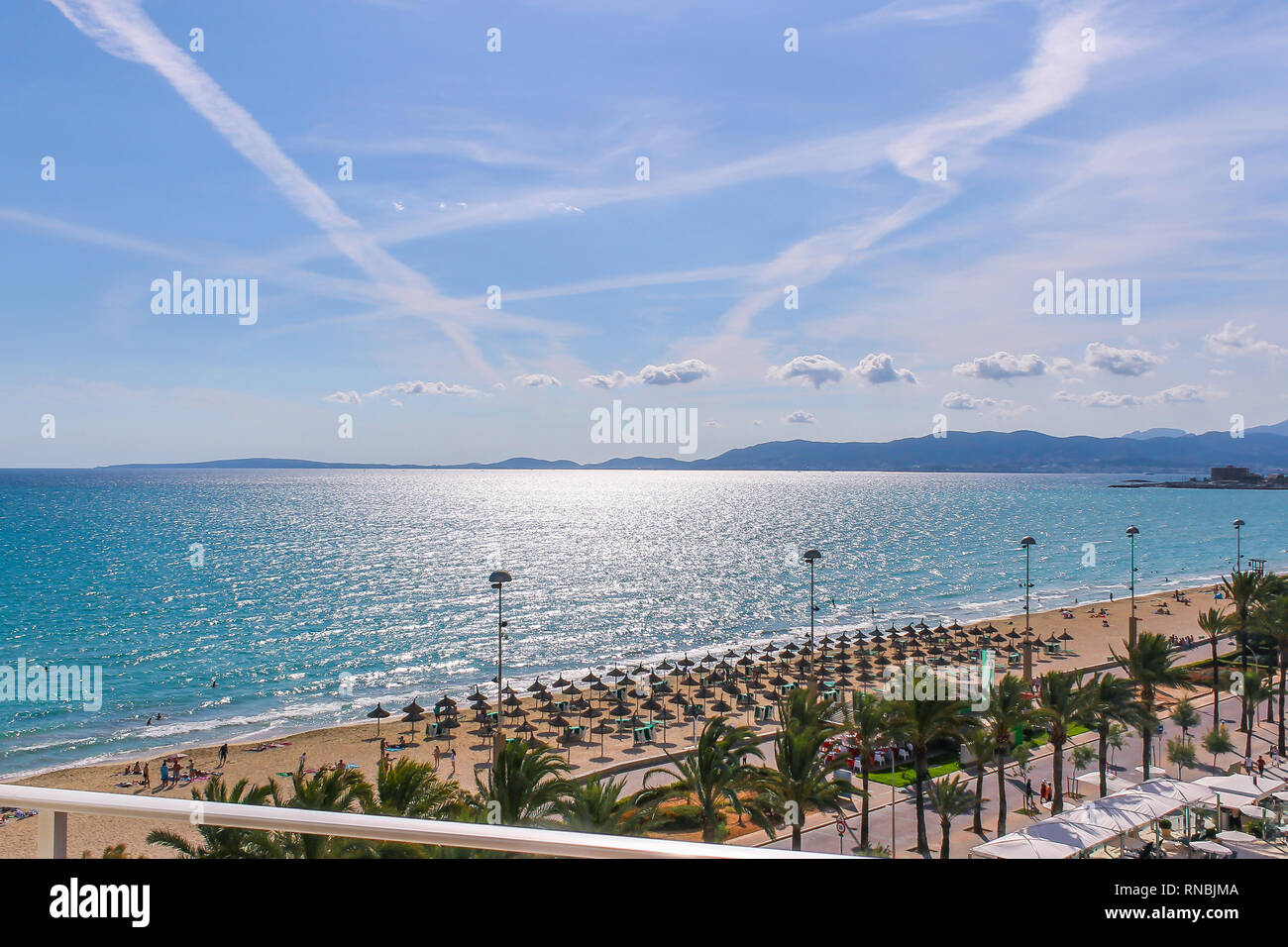 Strand Arenal auf Mallorca Stockfoto