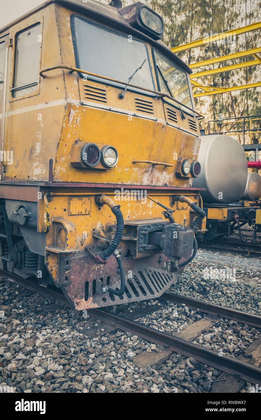 Alten Bahnhof orange Vintage Stockfoto