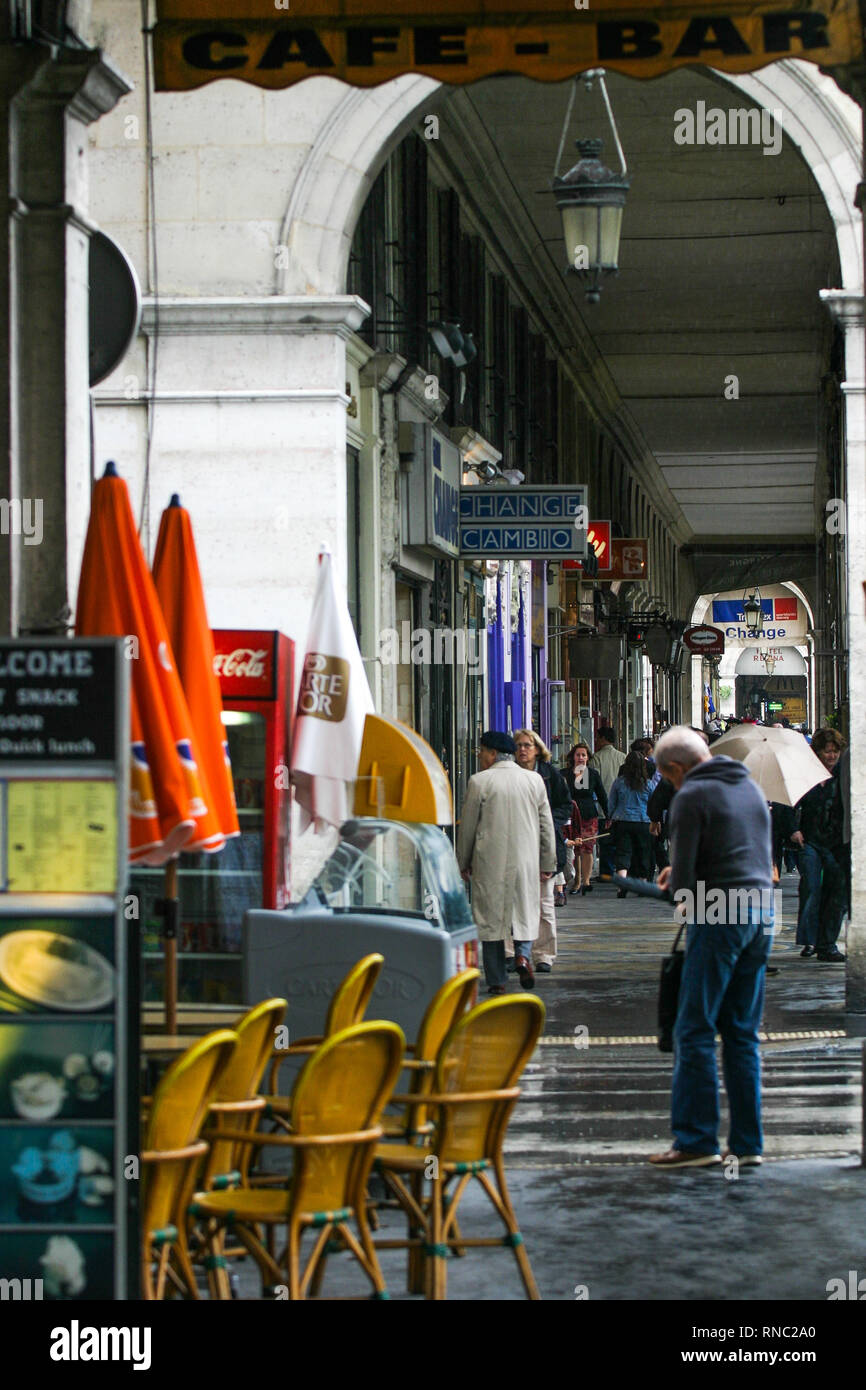 Die Rollos Galerien, Rue de Rivoli, Paris, Frankreich Stockfoto