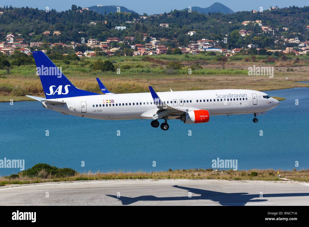 Korfu, Griechenland 16. September 2017 SAS Scandinavian Airlines