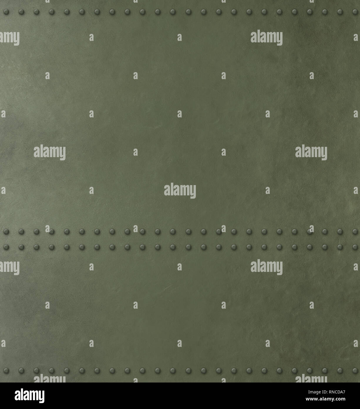 Metall grüne Rüstung Hintergrund mit Nieten 3 Abbildung d Stockfoto