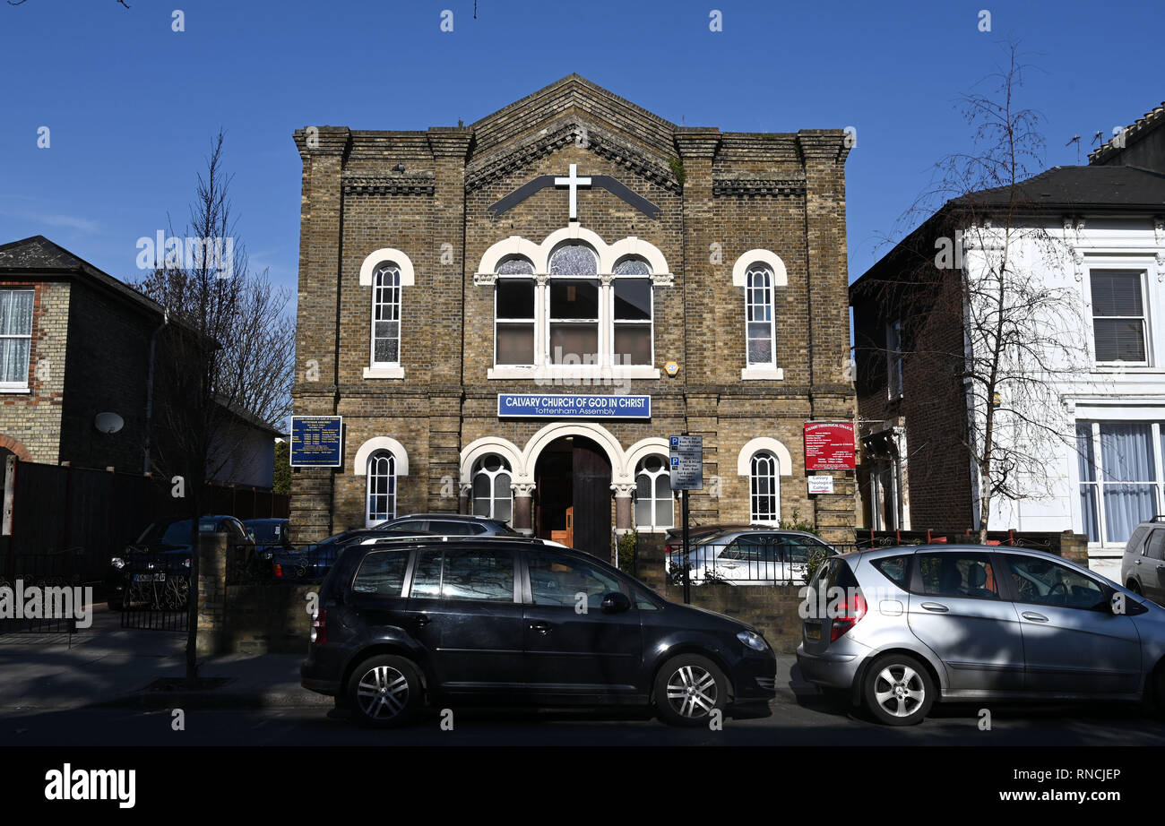 Tottenham London UK - Der Kalvarienberg Kirche Gottes, die in Christus Stockfoto