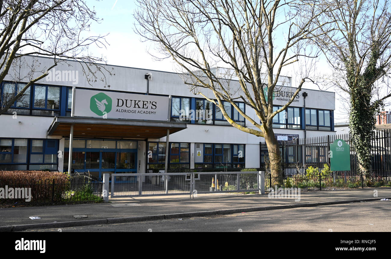 Tottenham London UK - die Herzöge Aldridge Academy School Stockfoto