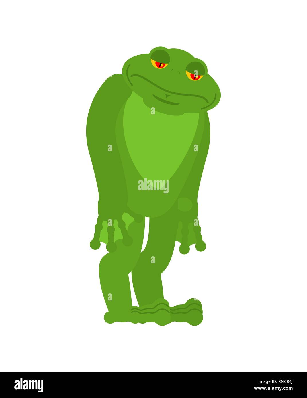 Frosch traurig. Kröte schmerzhaften Emotionen. Anuran langweilig. Vector Illustration Stock Vektor