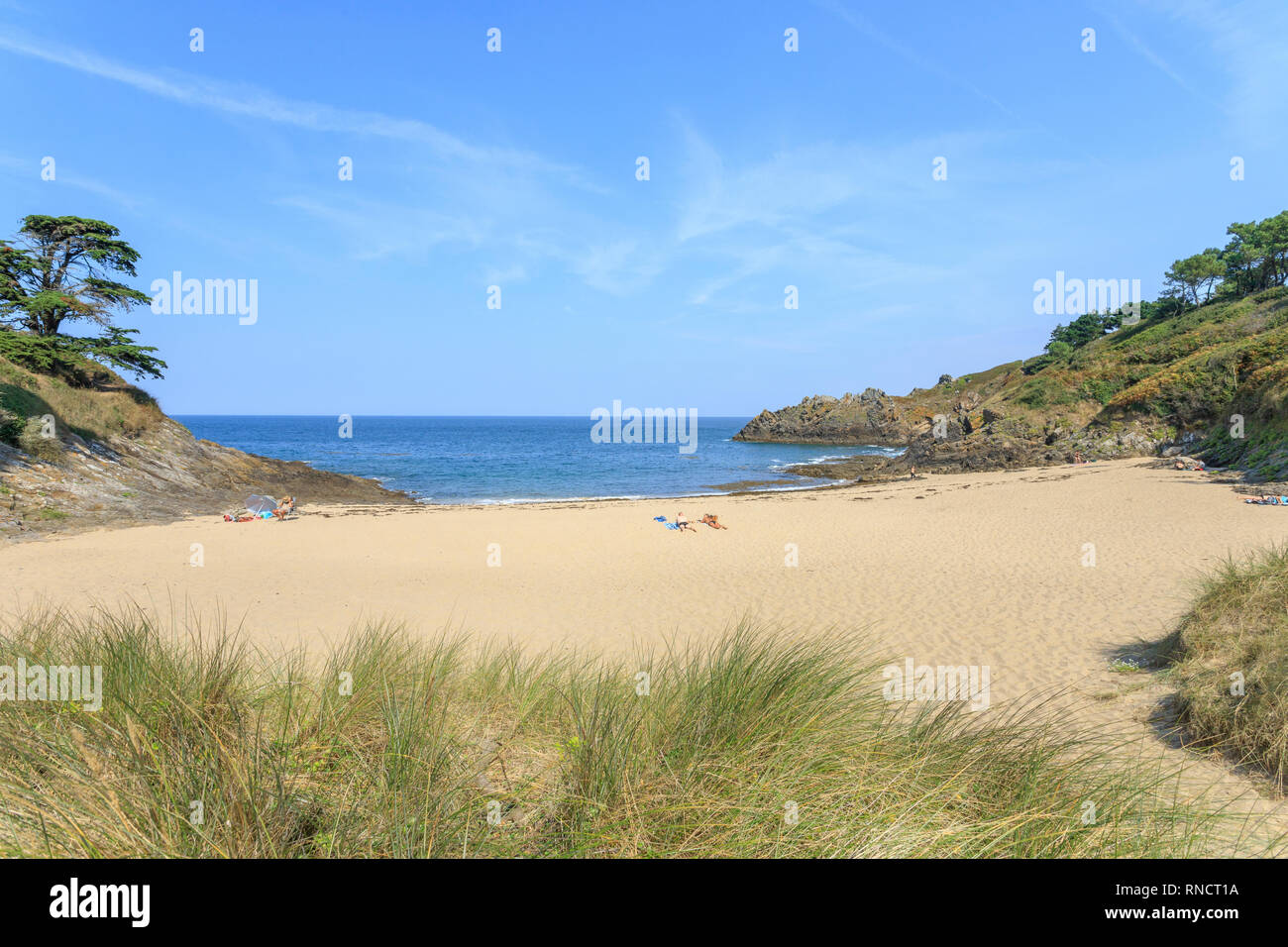 Frankreich, Ille et Vilaine, Cote d'Emeraude (Smaragdküste), Cancale, Petit Port Beach // Frankreich, Ille-et-Vilaine (35), Côte d'Émeraude, Cancale, Plage d Stockfoto