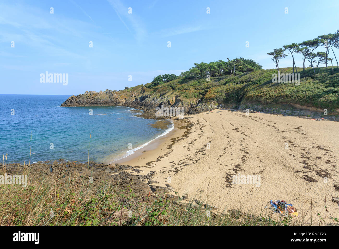 Frankreich, Ille et Vilaine, Cote d'Emeraude (Smaragdküste), Cancale, Petit Port Beach // Frankreich, Ille-et-Vilaine (35), Côte d'Émeraude, Cancale, Plage d Stockfoto