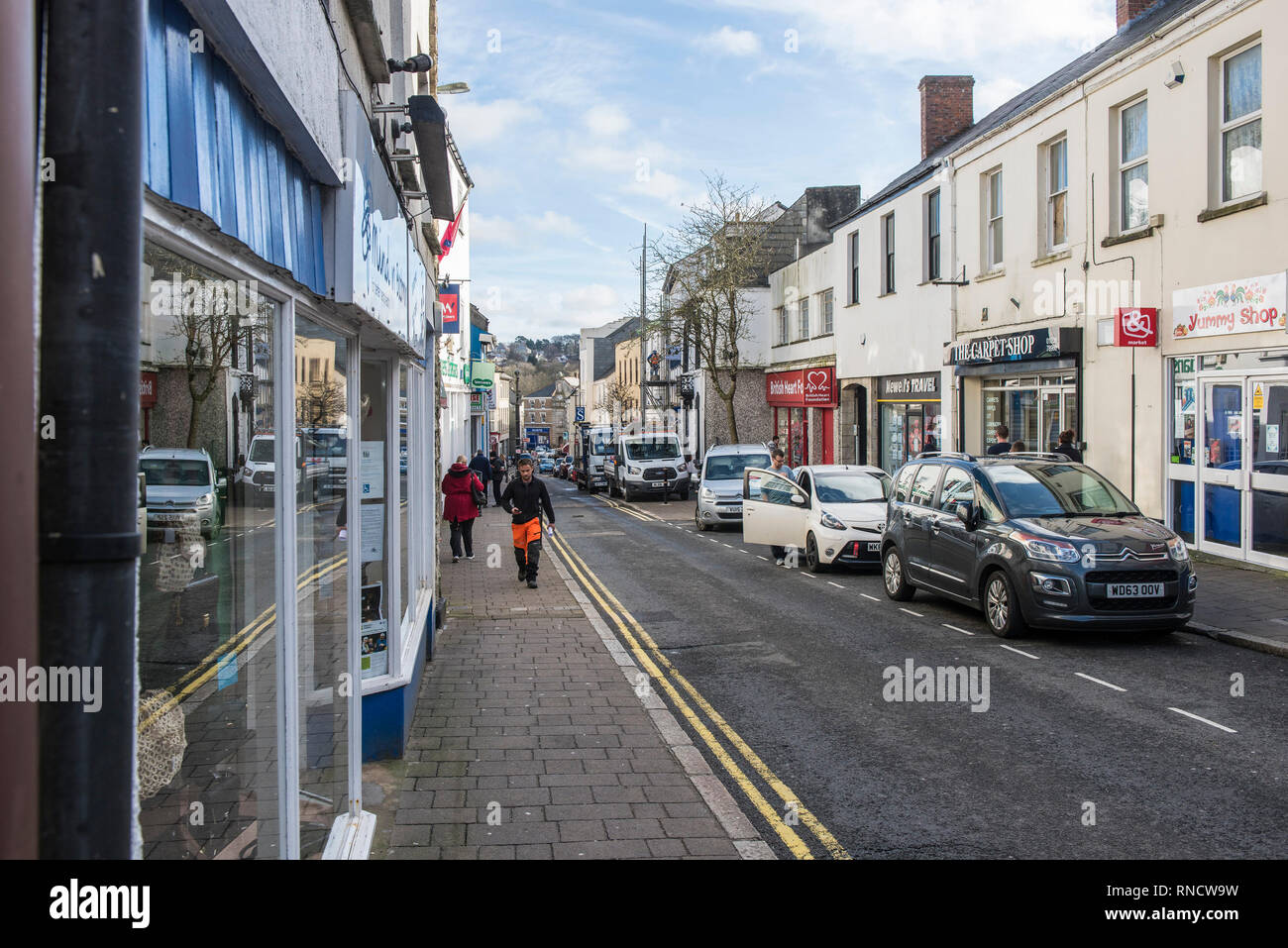 Fore Street in Bodmin, Cornwall. Stockfoto