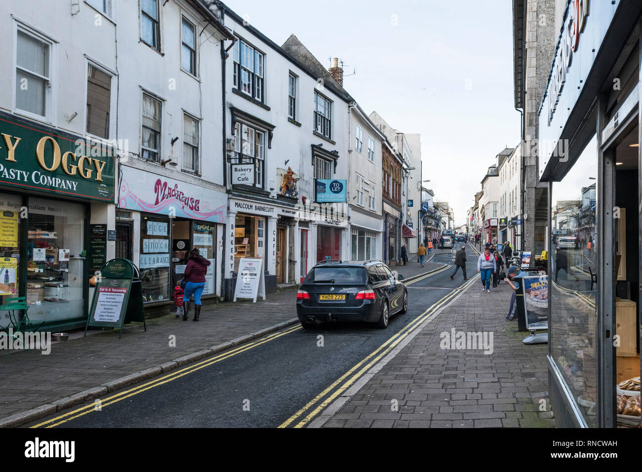 Fore Street in Bodmin, Cornwall. Stockfoto