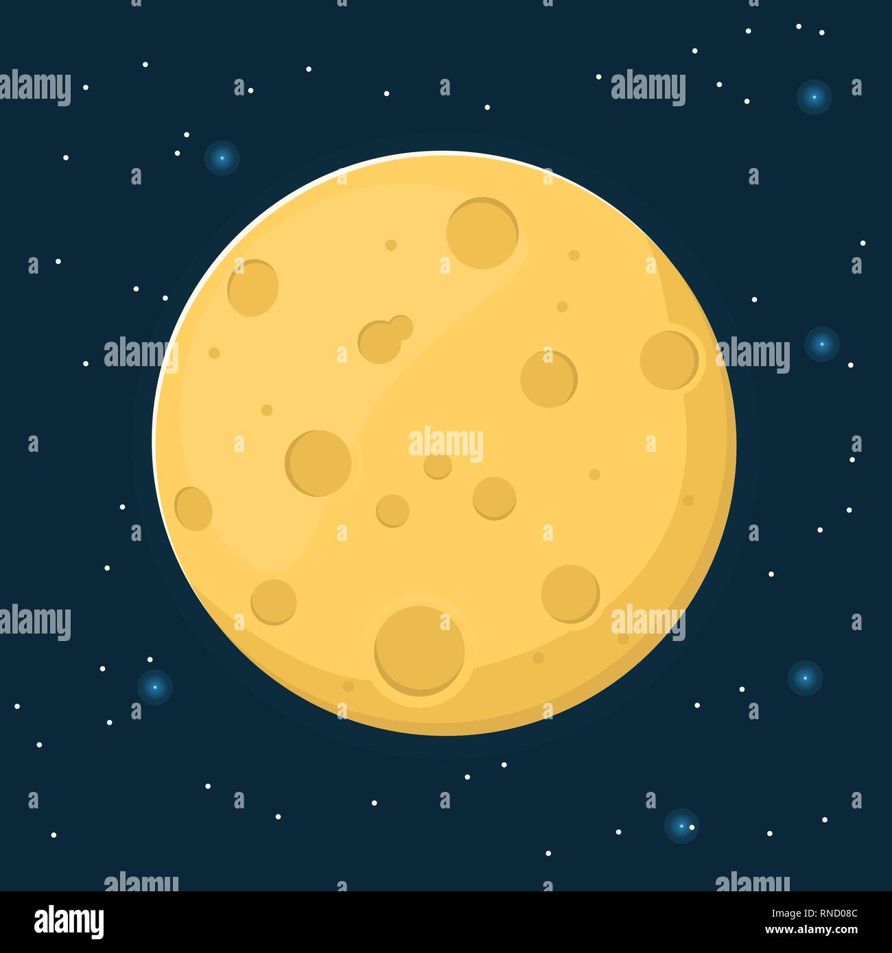 Der Mond im flachen Design Stil. Stock Vektor
