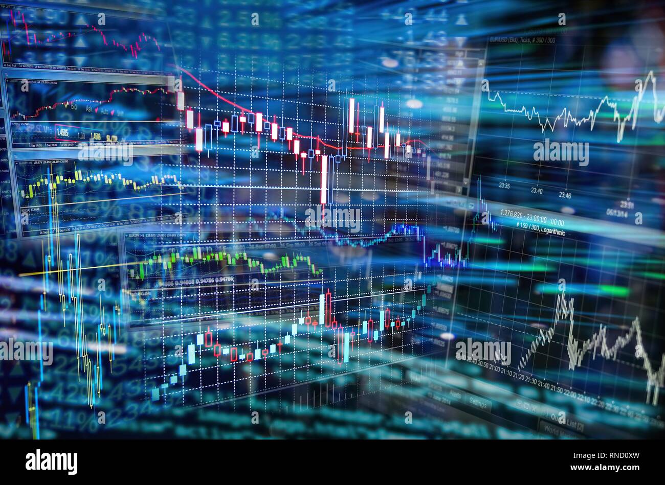 Computer Handel auf den internationalen Finanzmärkten | Verwendung weltweit Stockfoto